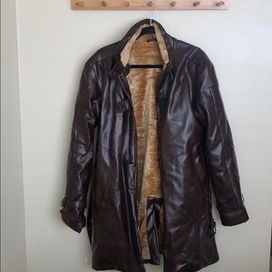 Faux leather coat